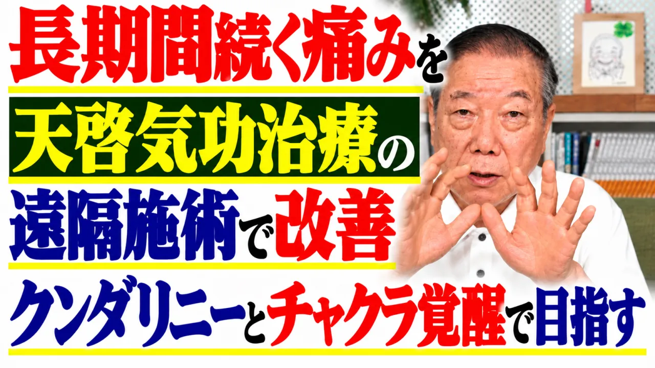 長期間続く痛みを天啓気功治療の遠隔施術で改善・クンダリニーとチャクラ覚醒で目指す