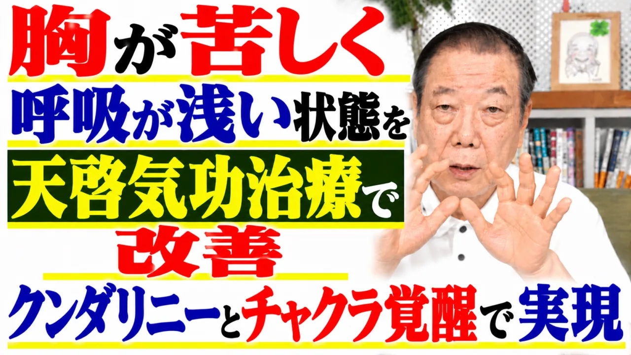 胸が苦しく呼吸が浅い状態を天啓気功治療の施術で改善・クンダリニーとチャクラ覚醒で実現